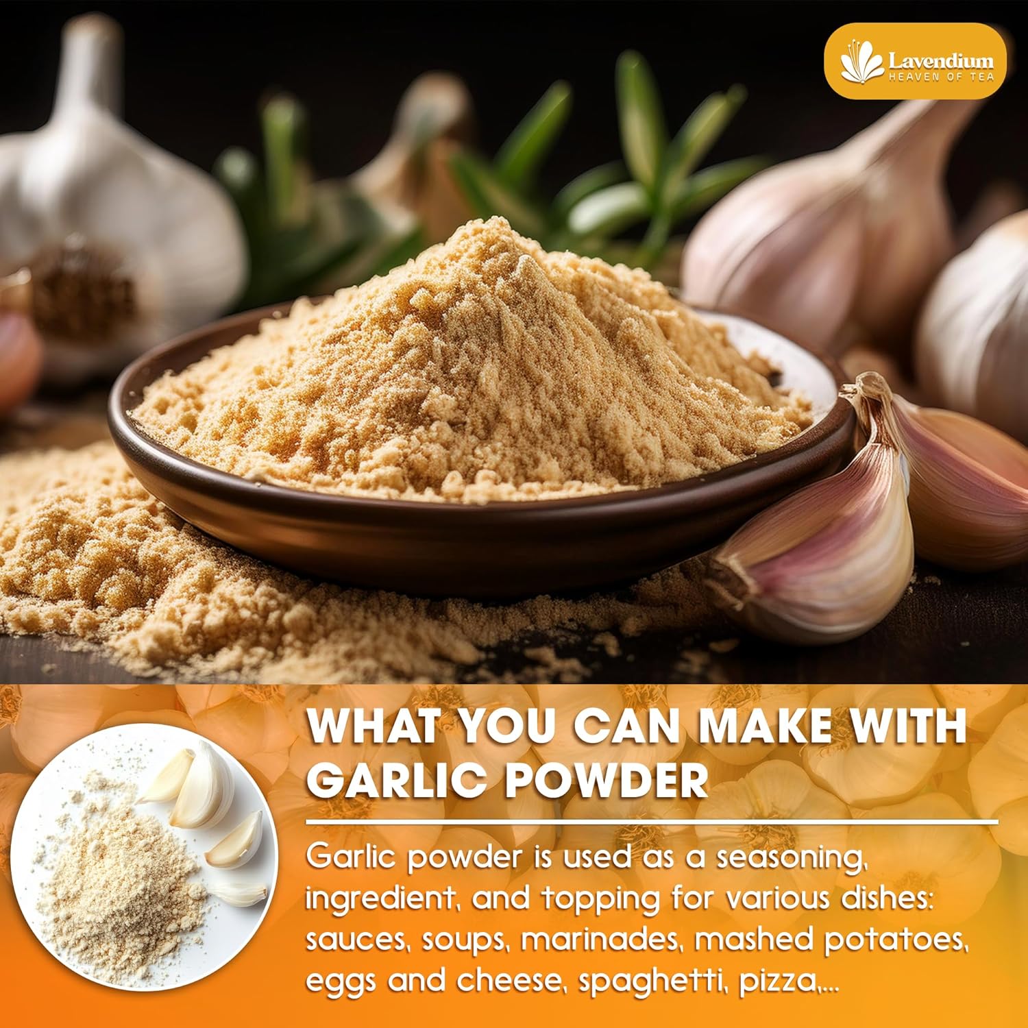 Premium Garlic Powder, 100% Natural and Pure from Garlic, Rich Flavor, Perfect for Cooking & Seasoning