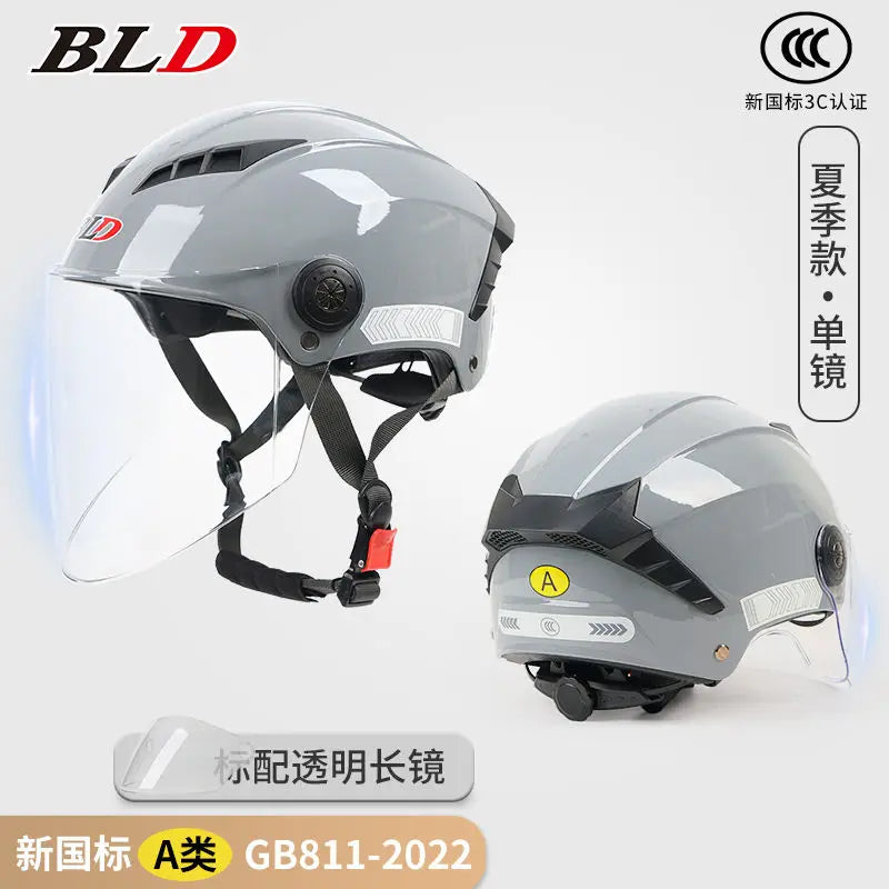 BLD Electric Vehicle Helmet Women's Summer Sunscreen Motorcycle Half Helmet Men's Four Seasons Safety Helmet casco moto