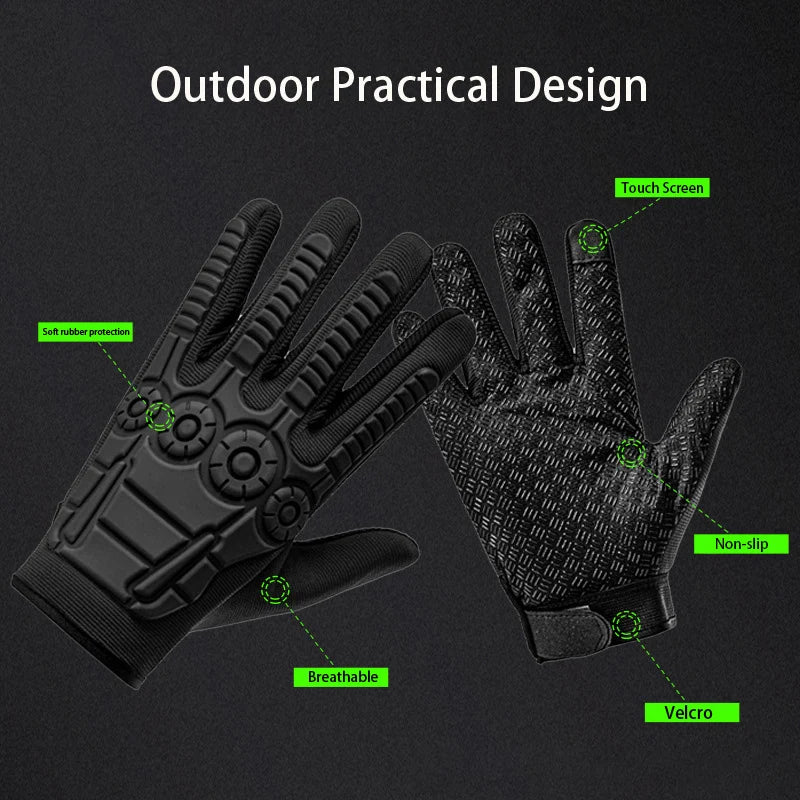 Motorcycle Riding Full Finger Tactical Gloves Outdoor Training Wear-resistant Breathable Anti Slip Protective Motorcycle Gloves