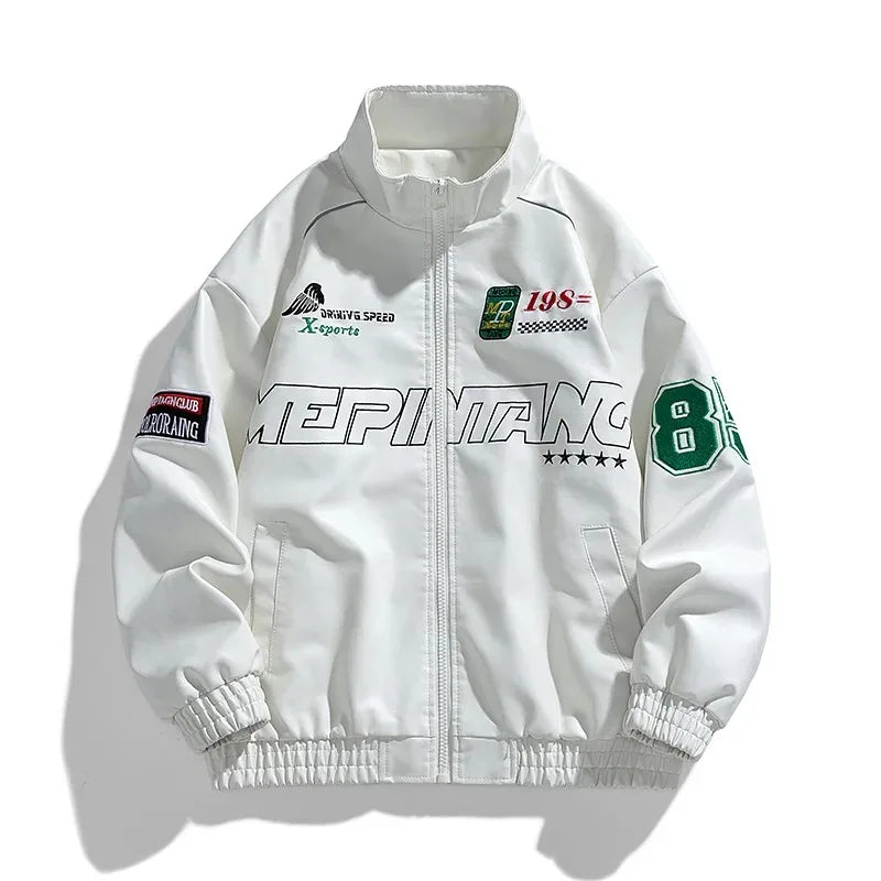 Spring Autumn New Men's Motorcycle Wear Fashion Brand PU Leather Jacket Moto Bike Jackets Thin Fashion Coat Embroidery Hip Hop