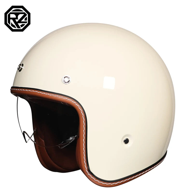 ORZ adult motorcycle helmet retro cruise 3/4 motorcycle half helmet with sun visor DOT approved