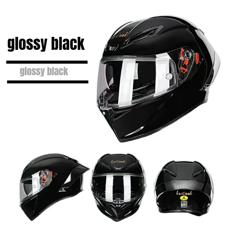 DOT Big Head Full Face Motorcycle Helmet Motocross Racing Helmets Moto Adult Motorbike Street Touring Riding For LVCOOL P7