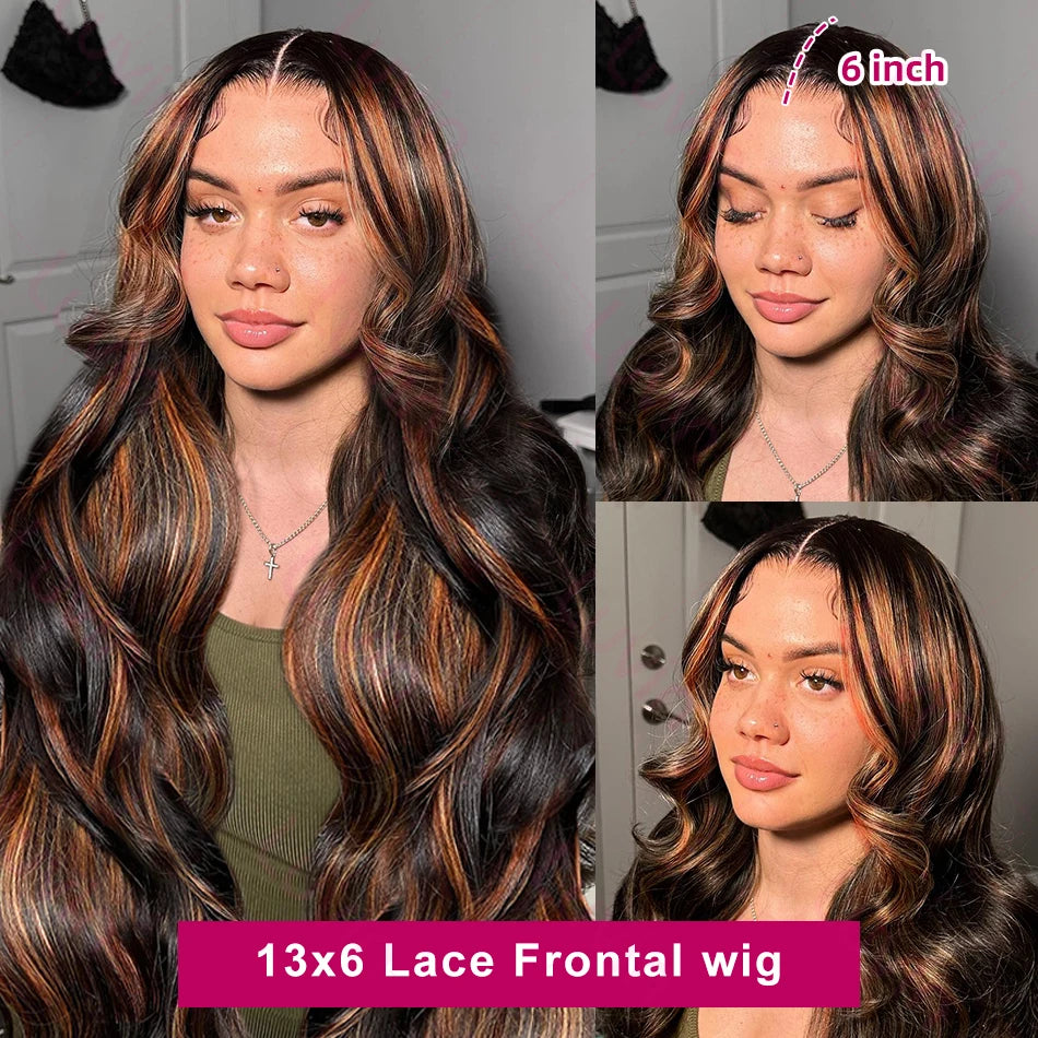 1b30 Highlight Glueless Wigs Human Hair Body Wave Ready To Wear Wig Glueless 13x6 Hd Lace Frontal Wig 13x4 Hd Color Pre Cut Wigs