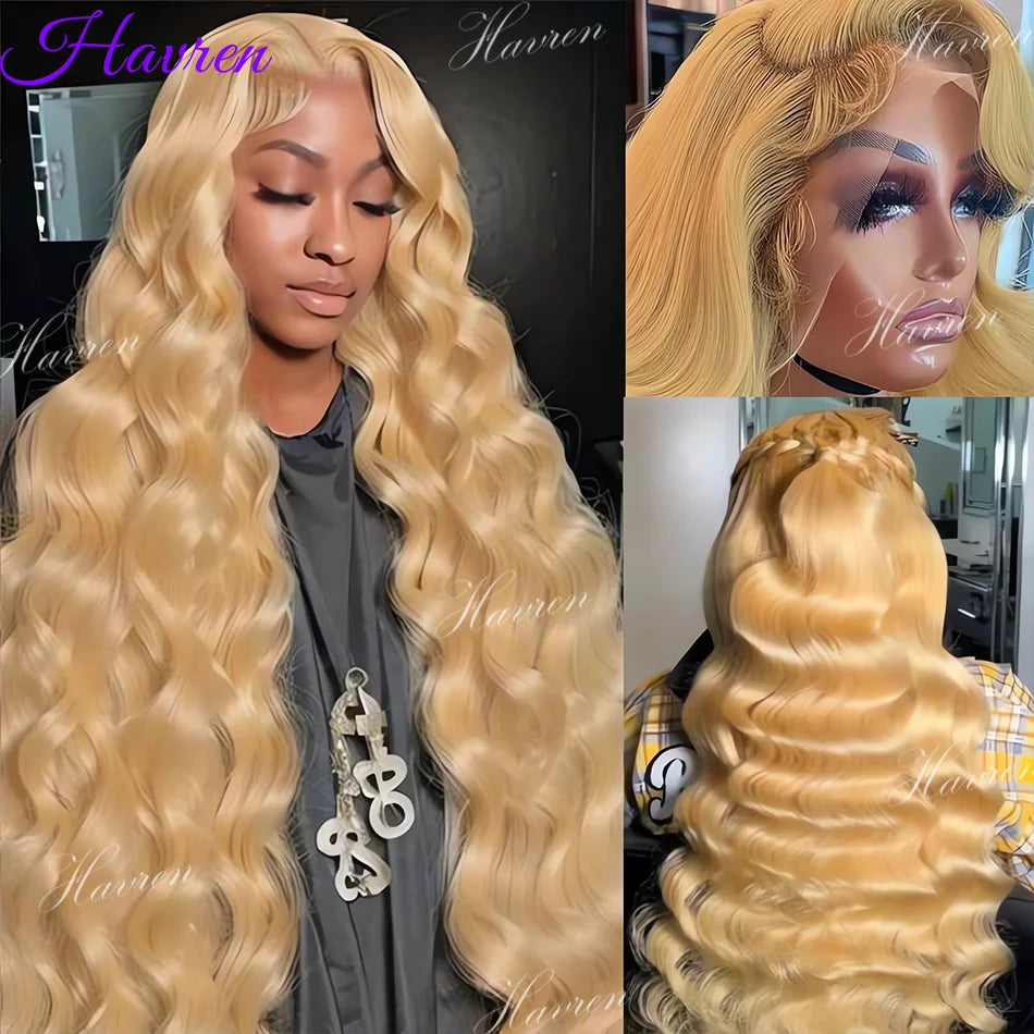 #27 Honey Blonde Human Hair Wig Body Wave Wig 13X4 Lace Front Colored Wigs 13X6 Lace Fronta Preplucked Brazilian Wig For Women