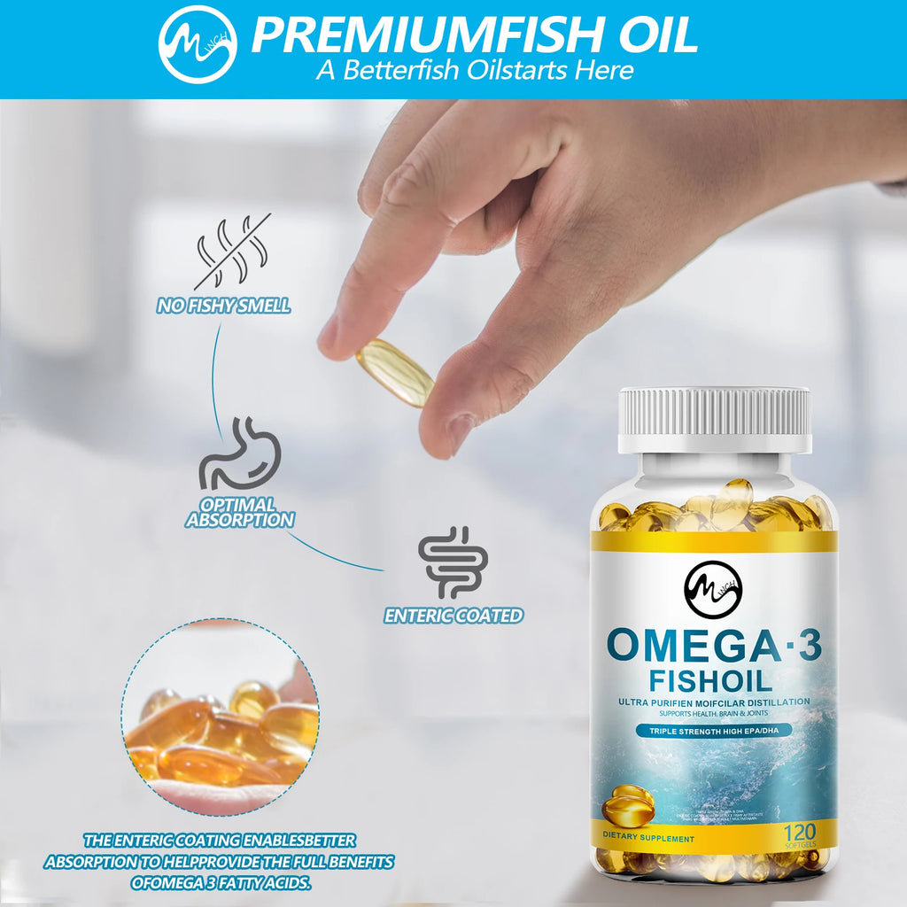 Omega-3 Fish Oil Supplement - with EPA & DHA - Supports Heart and Brain Health Omega 3 Fatty Acids
