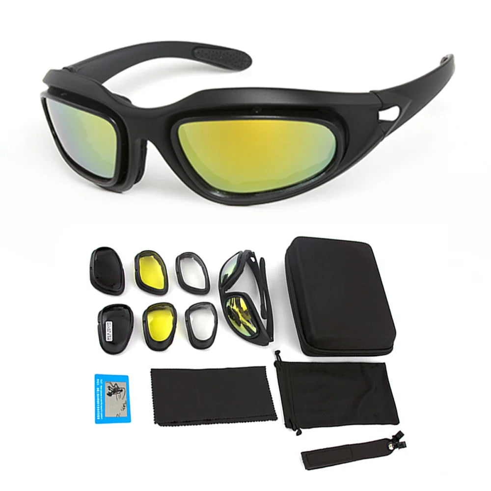 C5 Sports Glasses - Motorcycle Sandproof Goggles with Polarized Lenses - Impact Resistant Bicycle Riding Eyewear NA153S