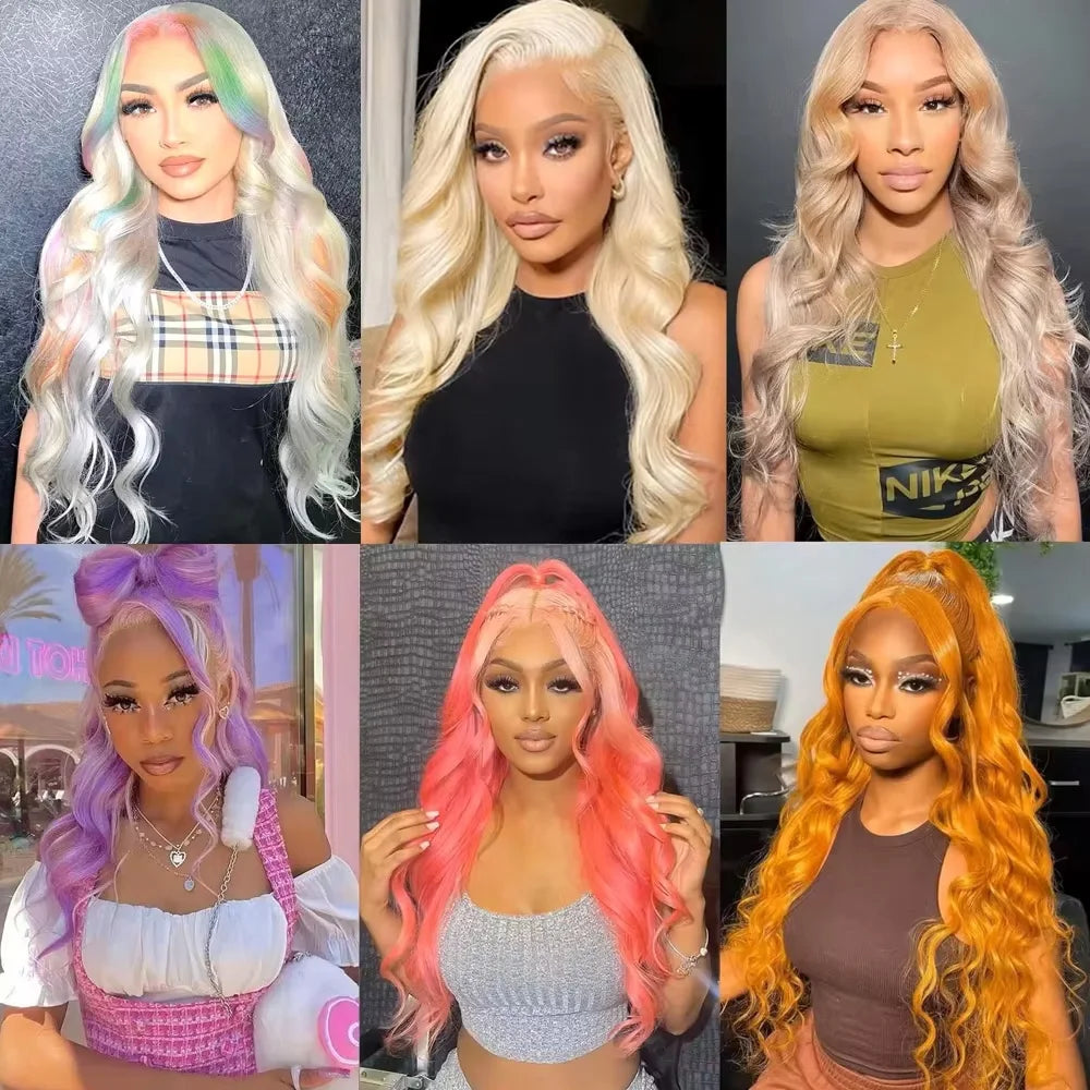 Human Hair 613 Body Wave Wig 200%Density 46 Inch Honey Blonde 13x4 13x6 HD Transparent Lace Frontal Wig Brazilian PrePlucked Wig