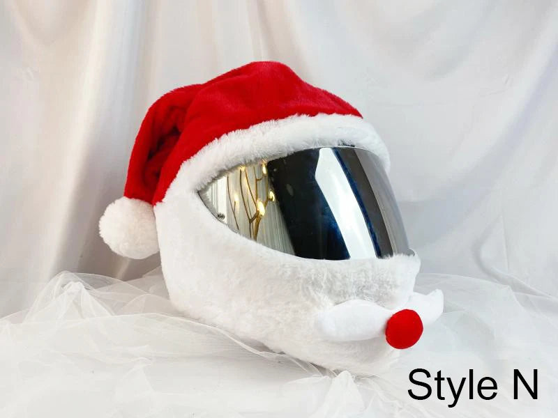 Motorcycle Helmet Cover Accessories Christmas Plush Motocross Full Face Off Road Helmet Decoration Helm Unisex Cosplay Styling
