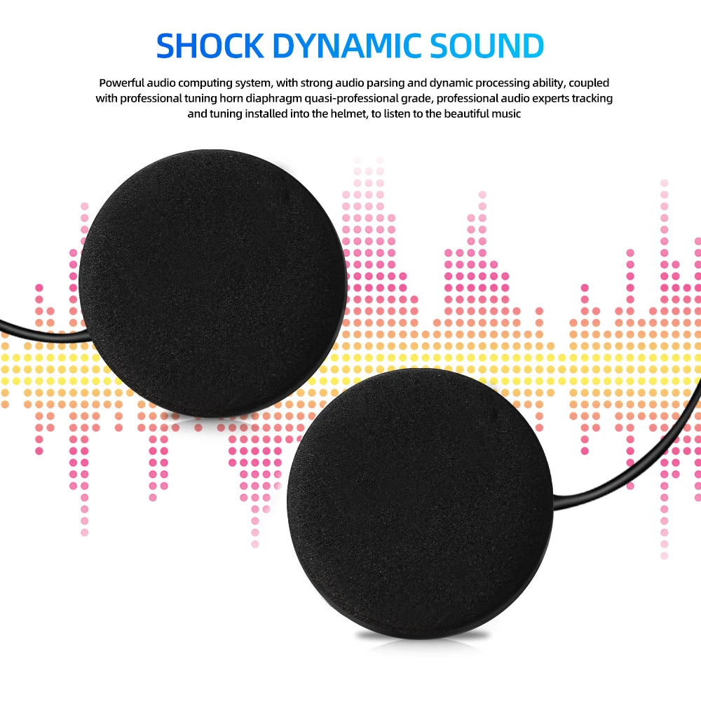 Bluetooth 5.3 Motorcycle Helmet Headset Wireless Riding Headphone Anti-interference Motor Bike Handsfree Helmet Headsets