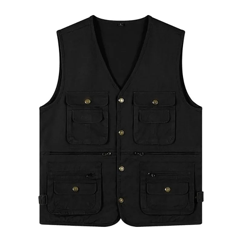 Summer Men Tactical Hiking Fishing Vest Multi-pocket Photographer Waistcoat Outdoor Leisure Male Thin Cargo Jacket Vests S-6XL