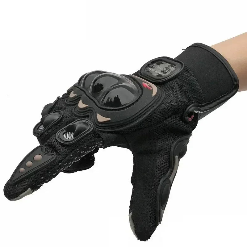 Motorcycle Gloves Black Racing Genuine Leather Motorbike White Road Riding Team Glove Men Summer Winter