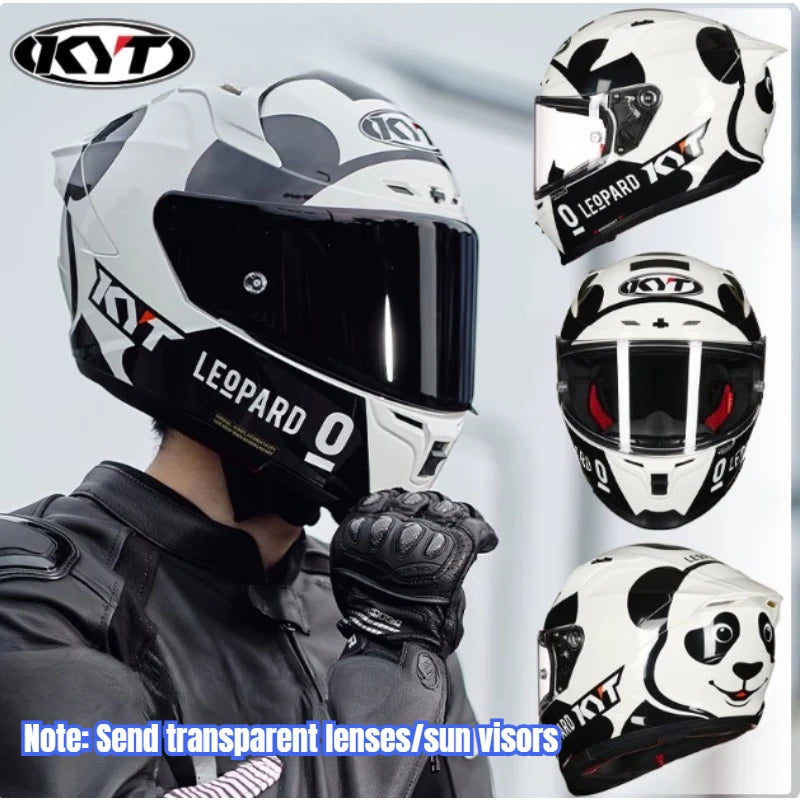 New colors available！KYT Full Helmet Women Motorcycle Helmet Men Summer Four Season Moto Track Hard Helmet Riding Big Tail ST