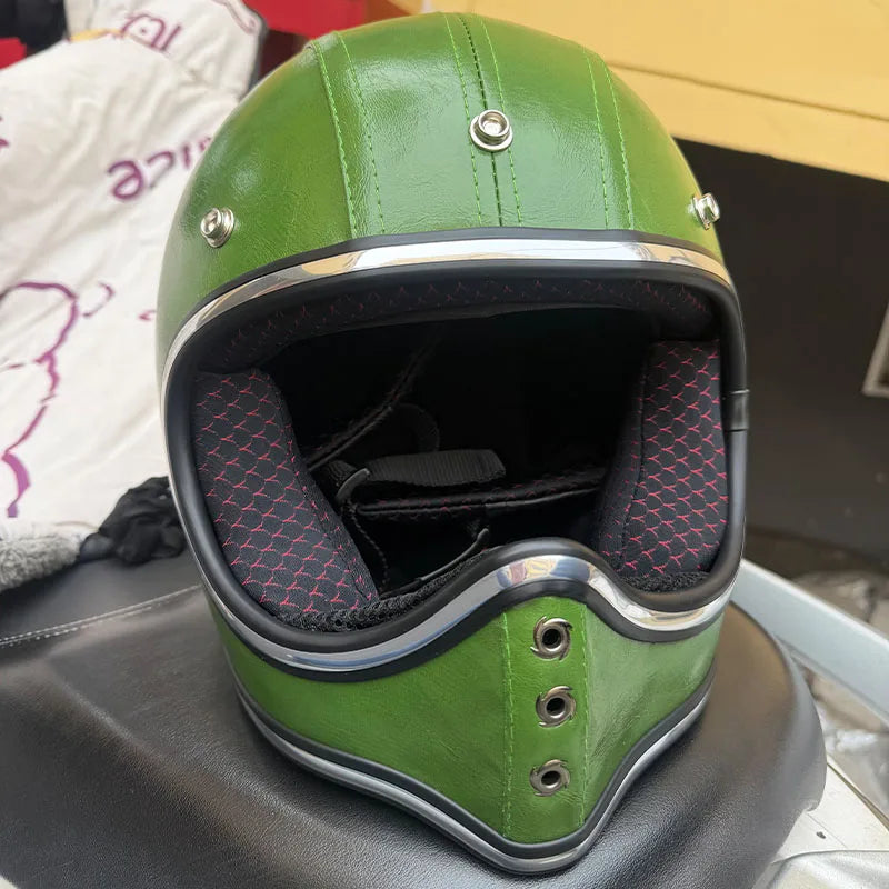 HOT Retro Full Face Motorcycle Helmet ABS Multi-color Options Available Full Face Helmet ABS Enhanced Comfort for Long Rides