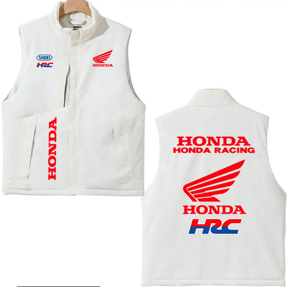 2025 Honda Racing Printed Cotton-Padded Vest Autumn Winter Men's Women's Outdoor Motorcycle Jacket Street Fashion Warm Clothing