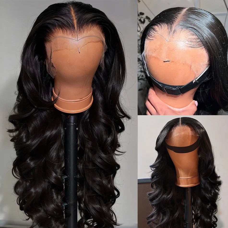 40 Inch 13x6 Body Wave Human Hair Wig 5x5 Glueless closure 250 Density 13x4 HD Lace Natural Black Front Wig Pre Plucked
