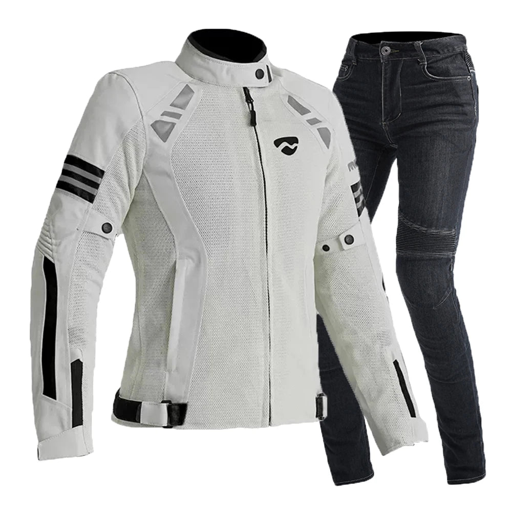 Motorcycle Suit Summer Chaqueta Moto Mujer Fall Prevention Motorcycle Clothes Wear Resistant Chamarra Motociclista Breathable Mo
