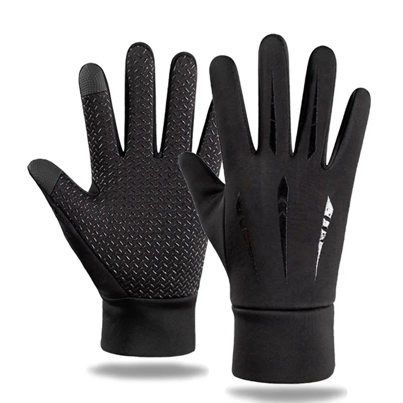 Warm Cycling Gloves for Men Autumn Winter Fishing Non-slip Motorcycle Water-Repellent Touch Screen Wear Resistant Driving Gloves