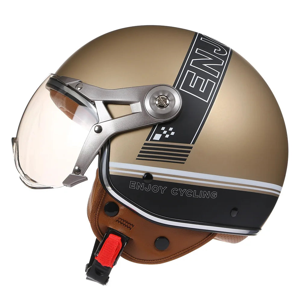 Motorcycle Helmet Retro Capacetes Moto Helmet Vintage Capacete De Moto Open Face Helmet Scooter Casco Moto DOT Certification