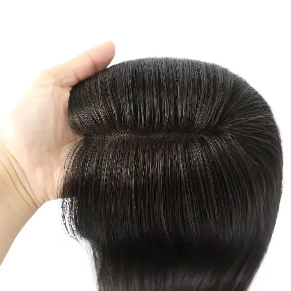 6 Colors Available Human Hair Topper Wig 4x4.5 Lace Frontal 12 Inch Hand-Tied 4 Clips 48H Ship #1B #2 #4 #613 #10/6 #613/BC Dura