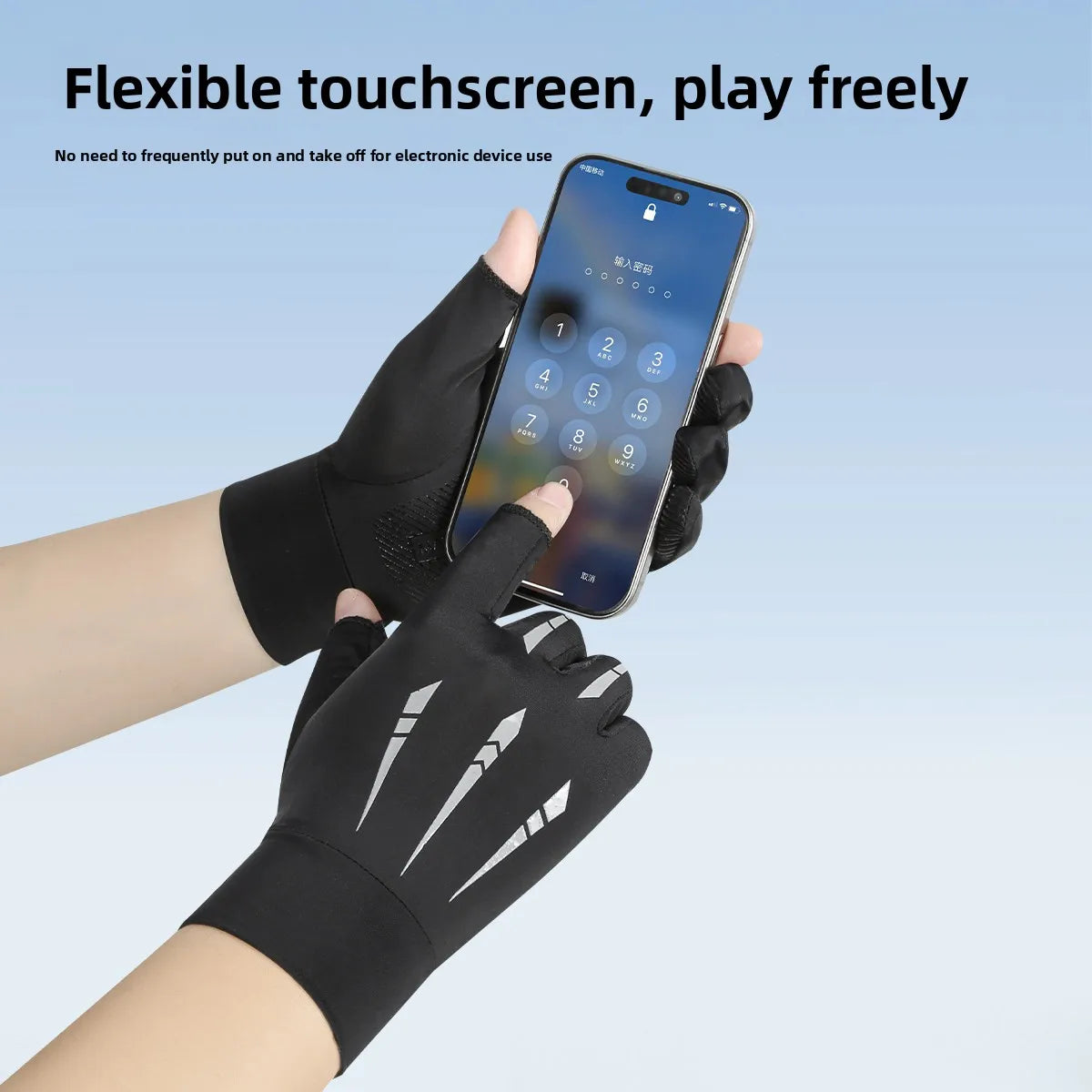 Sun Protection Ice Silk Thin Anti-Slip Driving Gloves for Men Summer Motorcycle Riding Fishing And Delivery Bike Riding Gloves