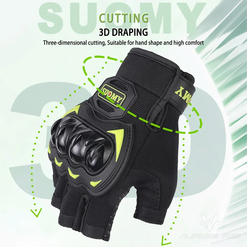 SUOMY Summer Motorcycle Gloves Sports Cycling Gloves Half Finger Men Women MTB Bike Gloves Riding Motorbike Bicycle Gloves