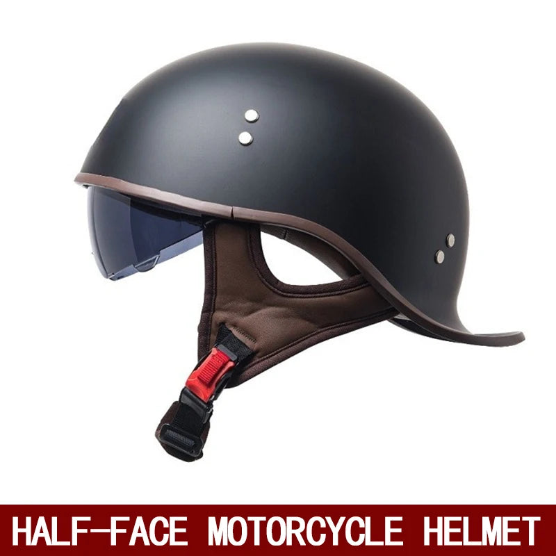 Motorcycle helmet men's summer half helmet with internal mirror personalized floating helmet safety helmet