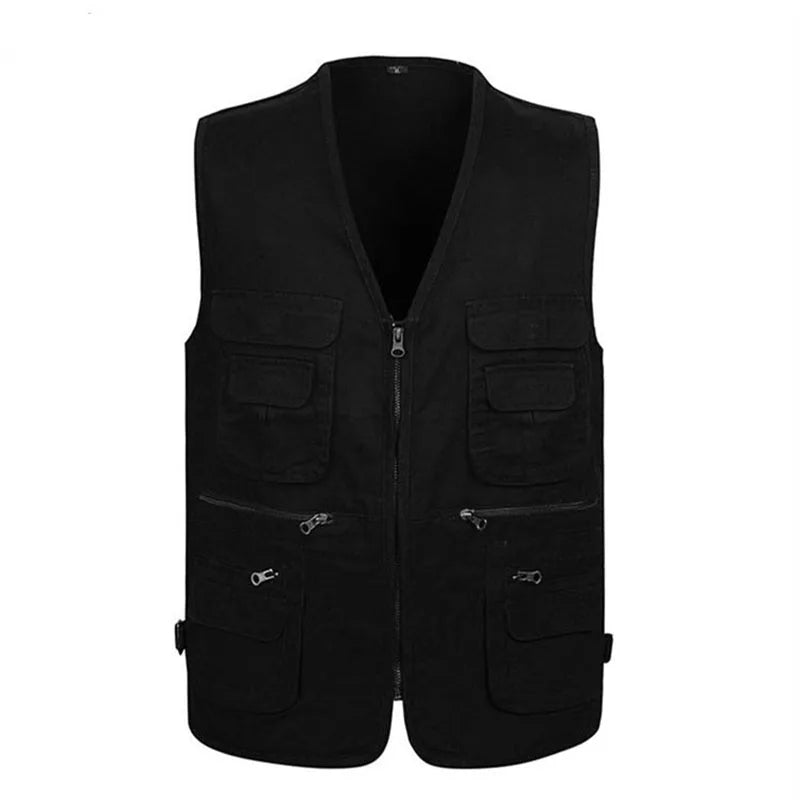 Summer Men Tactical Hiking Fishing Vest Multi-pocket Photographer Waistcoat Outdoor Leisure Male Thin Cargo Jacket Vests S-6XL