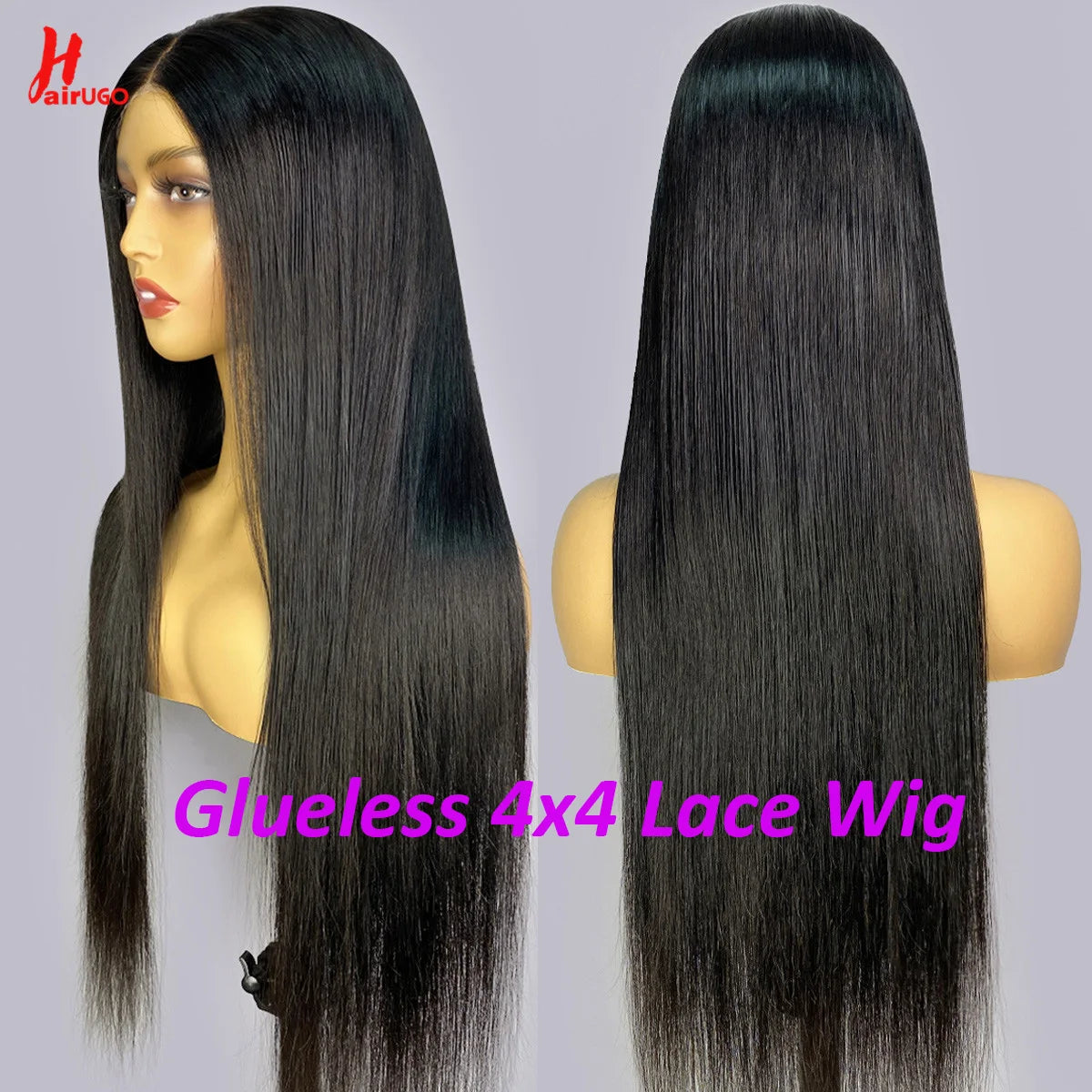 Glueless 4x4 Lace Closure Wigs Pre Cut Glueless Straight Lace Closure Wigs Ready To wear Straight Human Hair Wigs Pre Plucked