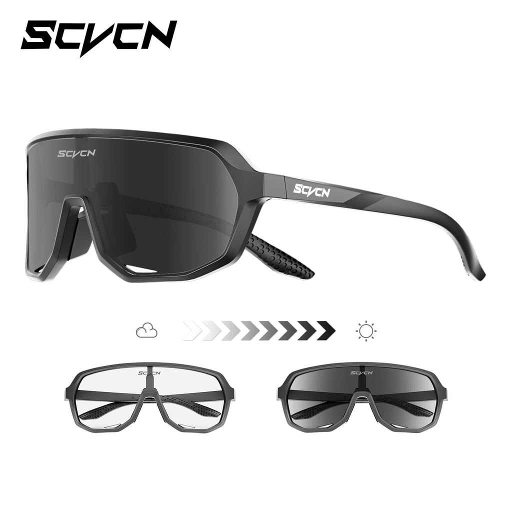 SCVCN Photochromic Cycling Glasses UV400 Goggles Hot Motorcycle Bike Riding Outdoor Sport Cycling Sunglasses Men Women Hiking