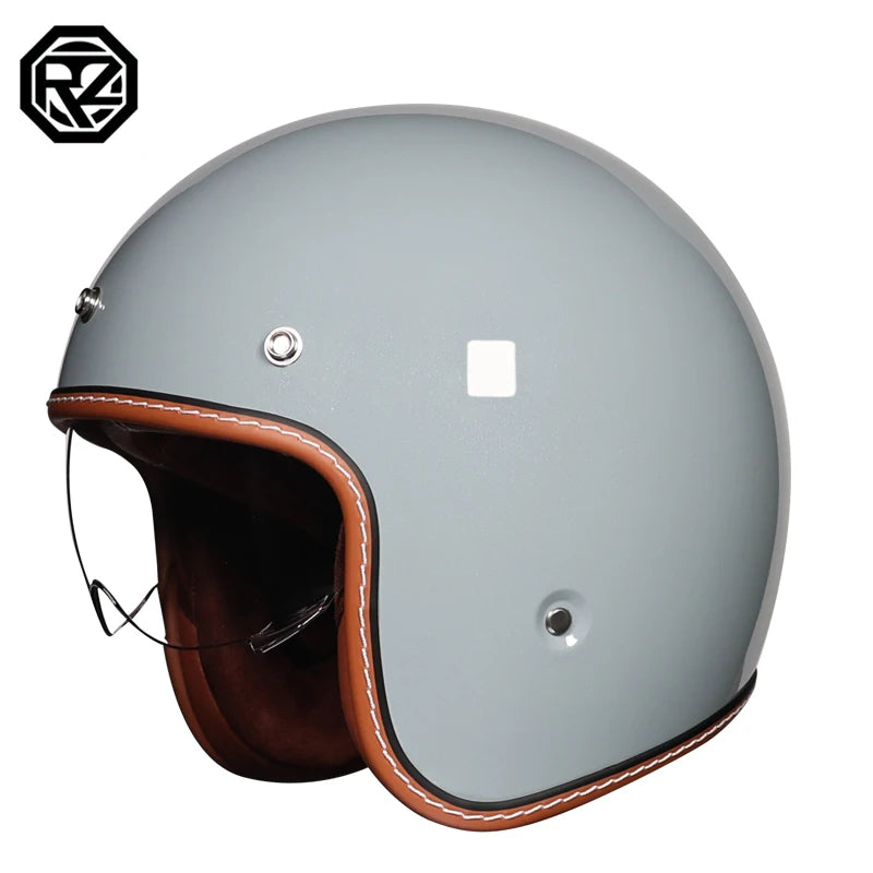 ORZ adult motorcycle helmet retro cruise 3/4 motorcycle half helmet with sun visor DOT approved