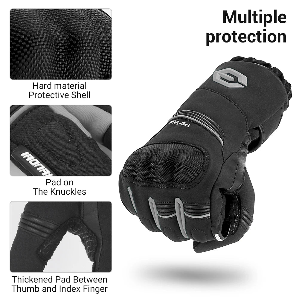 Men's Motorcycle Gloves Winter Warm Windproof Waterproof Off-road Riding Gloves Anti Fall Touch Screen Full Finger Sports Gloves
