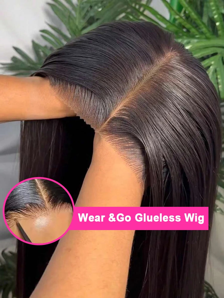 12A Ready To Go Glueless Wigs Pre Cut 13x4 Straight Lace Front Wigs Human Hair HD Transparent 5x5 Lace Closure Wigs for Beginner