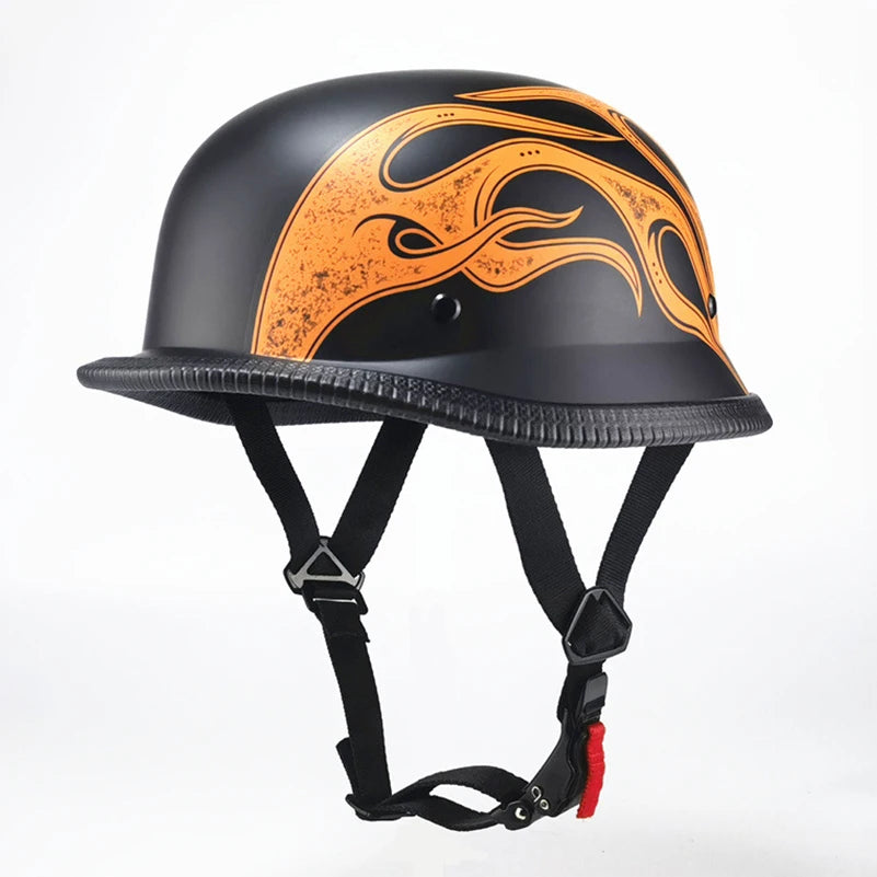 Motorcycle Helmet German Vintage Casco Moto Open Face Black Summer Retro Half Helmet Unisex Helmets Motorcycle Accessories
