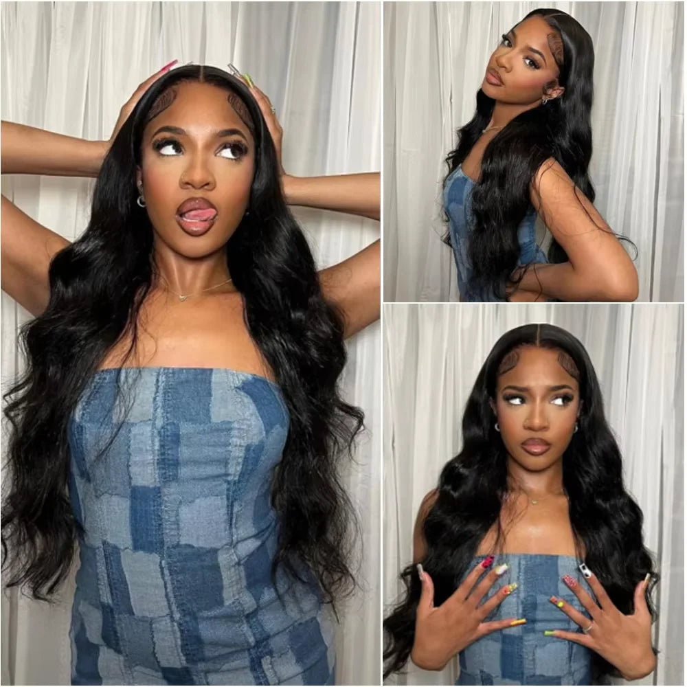 220 Density Body Wave 13x6 HD Transparent Lace Front Wig Human Hair 13x4 HD Pre Plucked Lace Wig Brazilian Hair For Black Women