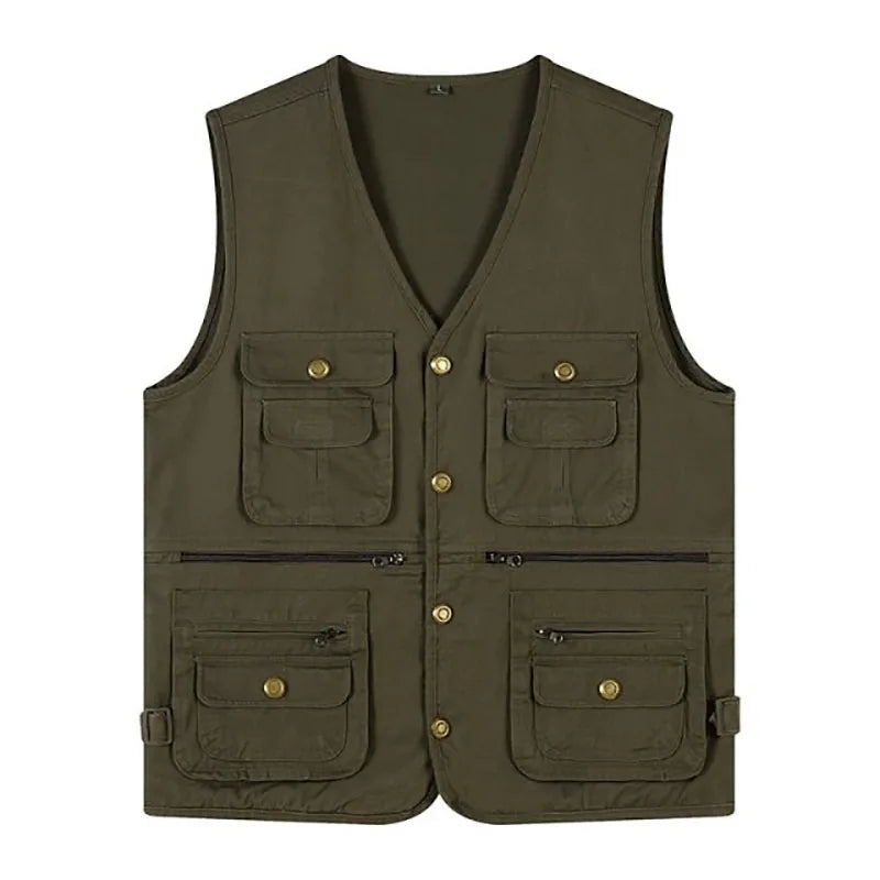Summer Men Tactical Hiking Fishing Vest Multi-pocket Photographer Waistcoat Outdoor Leisure Male Thin Cargo Jacket Vests S-6XL