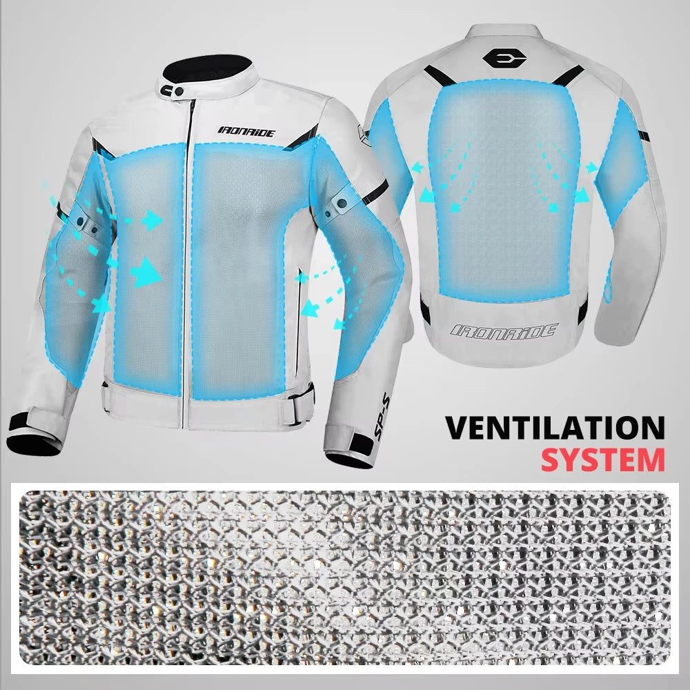 Motorcycle Jacket Anti-fall Breathable Summer Men Coat Moto Protective Gear Motorbike Riding Clothing Moto Jacket