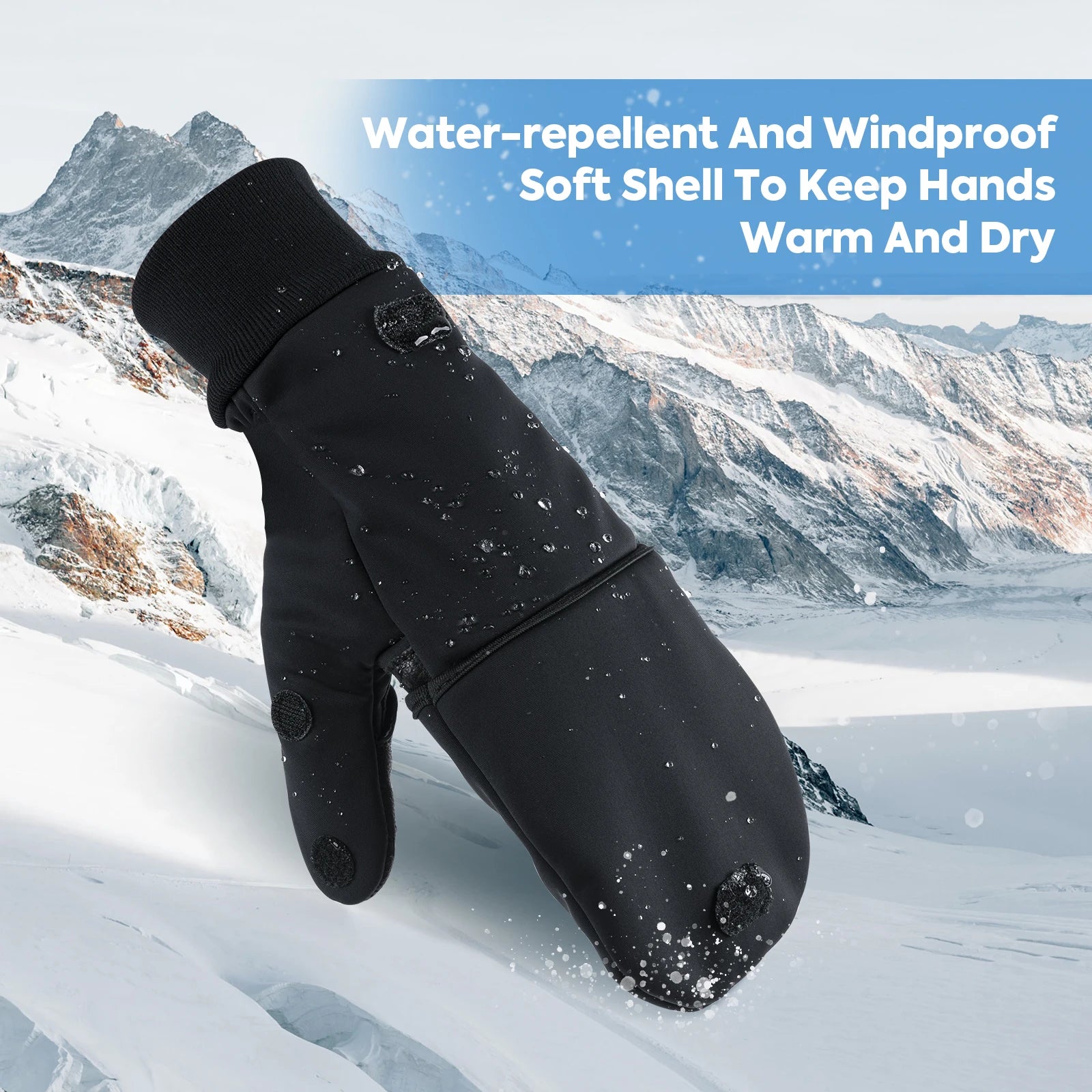 Goture Winter Fishing Gloves Windproof Water Proof Keep Warm Filp Gloves Waterproof Outdoor Bike Skiing Motorcycle Riding Gloves