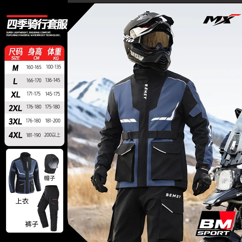 Motorcycle Raincoat Suit Split Full Body Rainstorm Proof Men's Riding Jacket and Pants Windproof Waterproof Moto Rider Raincoat