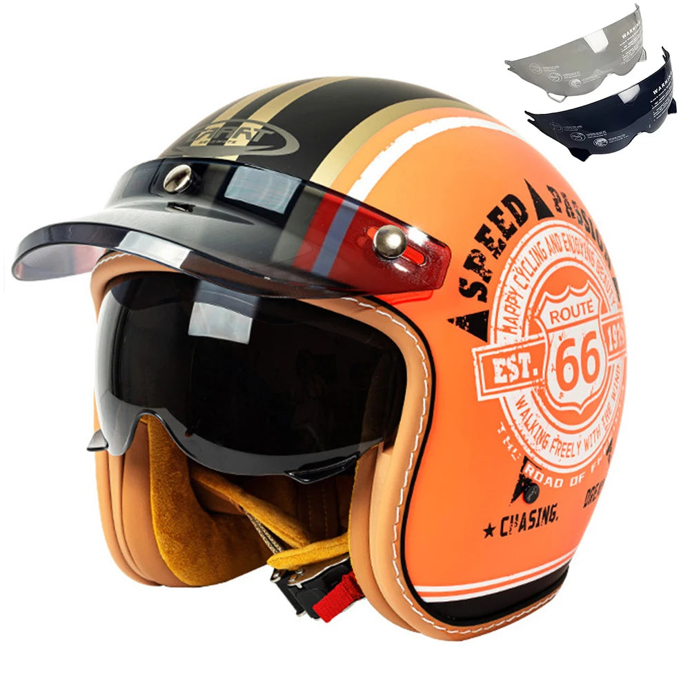 Motorcycle Helmet DOT Certification Moto Helmet Open Face Men Women Capacete De Moto ABS Material Motorcycle Equipments