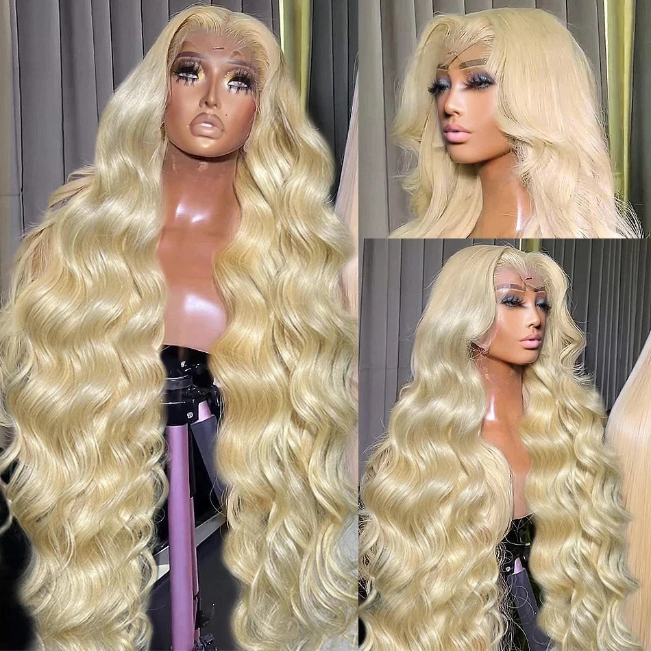 Addictive 40 Inch 250 Density 613 Human Hair Wig 13x6 Hd Lace Frontal Wig Body Wave Lace Front Wigs Honey Blonde Human hair Wig