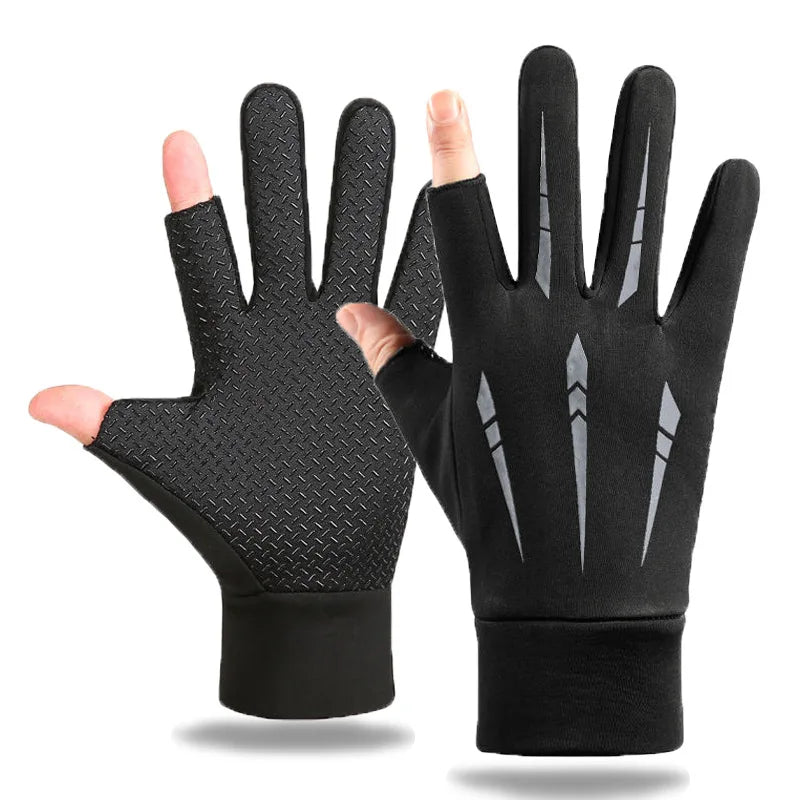 Warm Cycling Gloves for Men Autumn Winter Fishing Non-slip Motorcycle Water-Repellent Touch Screen Wear Resistant Driving Gloves
