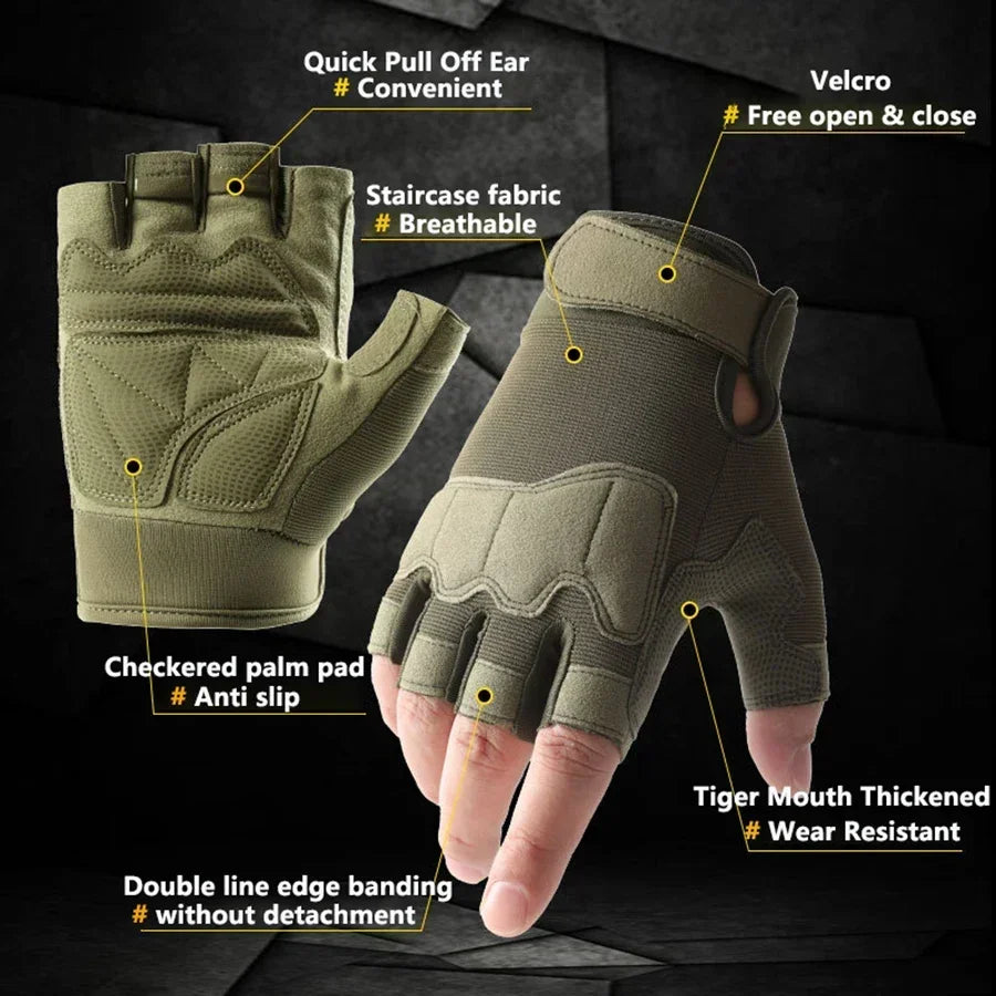 Tactical Gloves,Padded Lightweight Breathable Climbing Glove for Rock,Motorcycle,Climbing,Cycling,Tree,Sail,Outdoor Sports