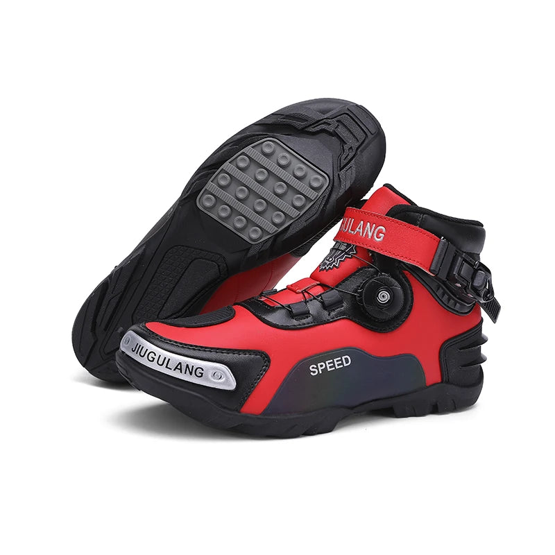 New Motorcycle Boots Men Leather Motos Breathable Anti Slip Wear-resistant Riders Boots Motorbike Racing Ankle Length Shoes