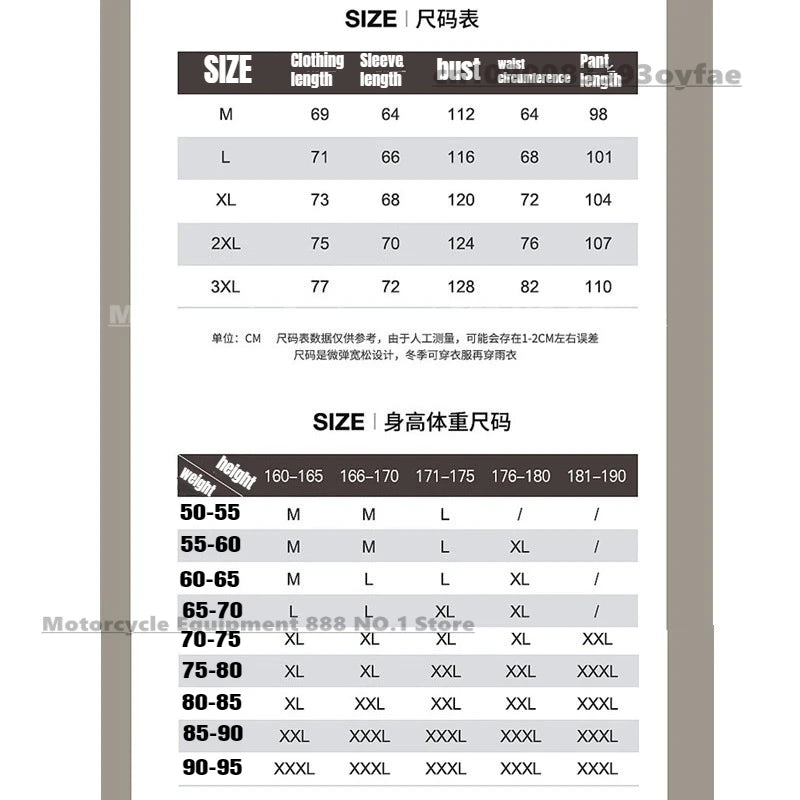 Motorcycle Raincoat Suit Split Full Body Rainstorm Proof Men's Riding Jacket and Pants Windproof Waterproof Moto Rider Raincoat