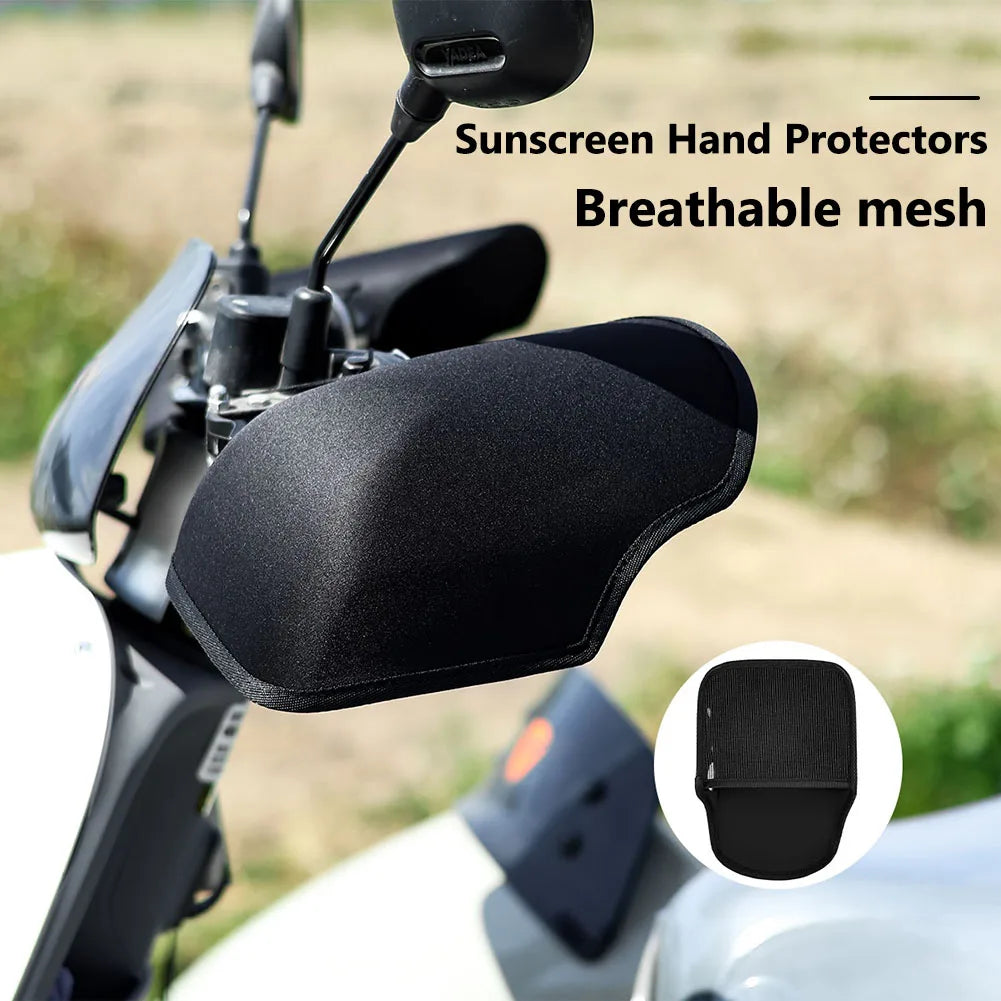 1 Pair Motorcycle Grip Handlebar Muffs Windproof Sun Protection Breathable Handguards Riding Gloves for Summer
