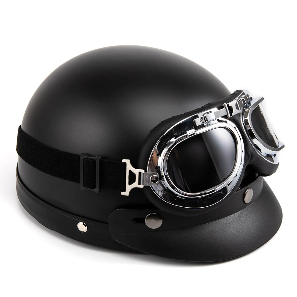 For Harley Adult Helmets Motorcycle Retro Half Cruise Helmet Motorcycle Scooter Helmet All season Vintage GERMAN Motorcycle Moto