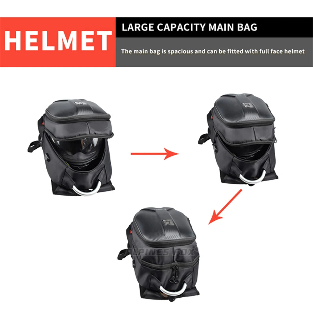 Hard Shell Motorcycle Backpack Waterproof Helmet Backpack Men Travel Backpack Cycling Storage Bags Motorcycle Computer Bag