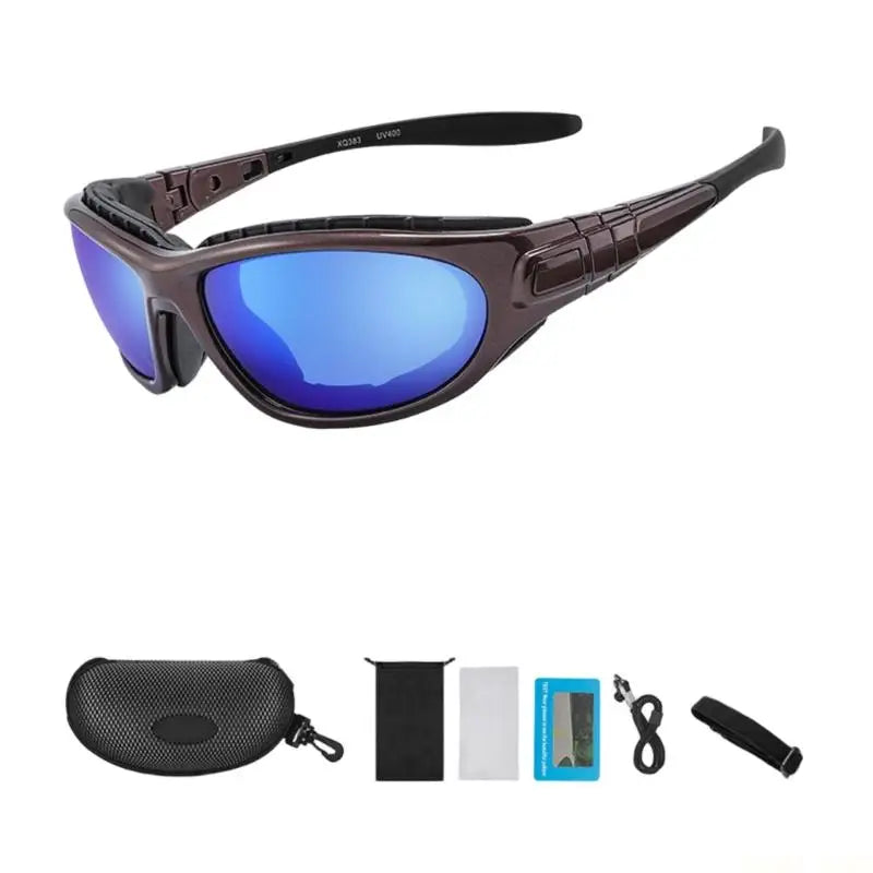 U2JB Motorcycle Riding Glasses Padding Glasses Eye Protections Dustproof Windproof Motorcycle Sunglasses for Outdoor Activity