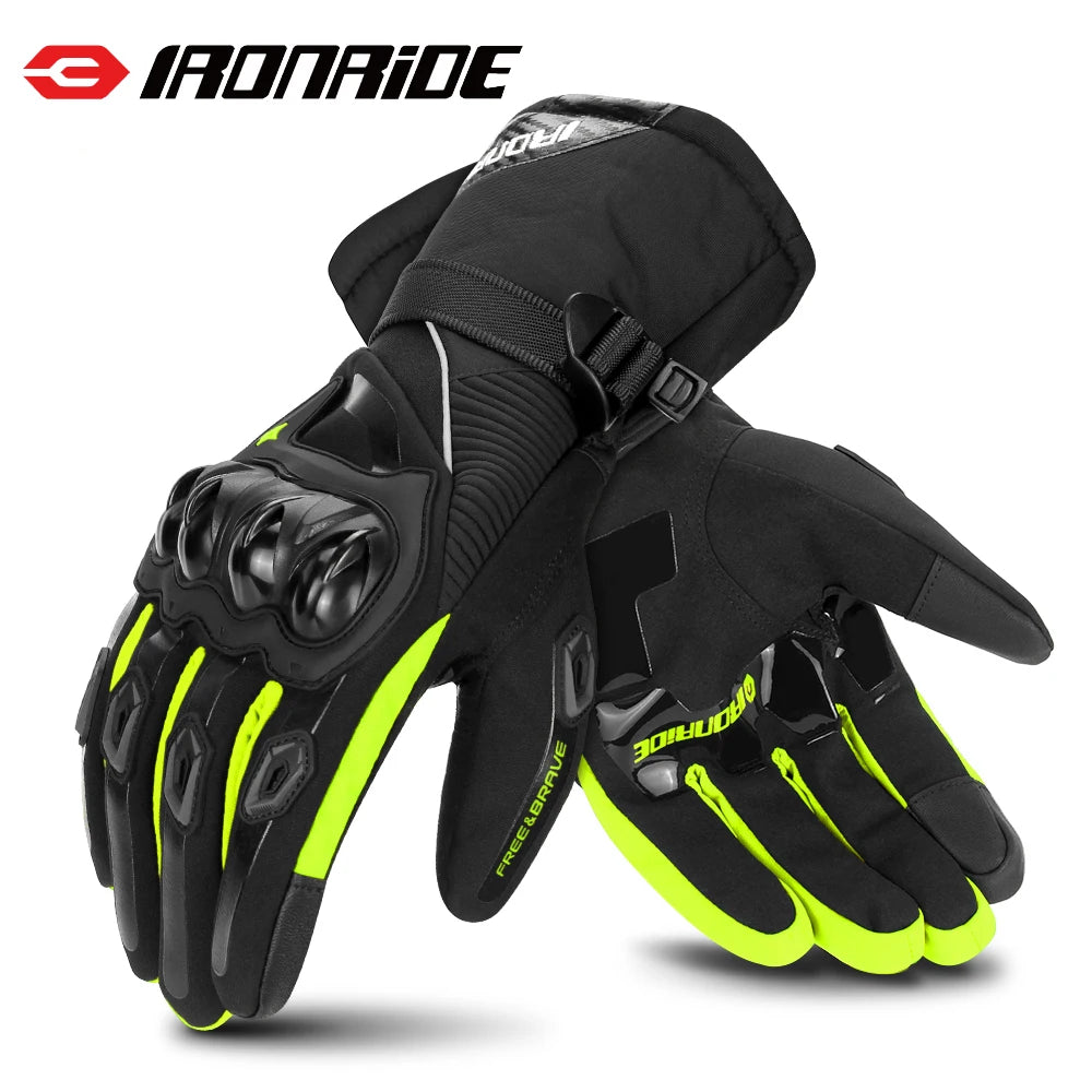 New Motorcycle Gloves For Winter Windproof Waterproof And Warm Riding Motorcycle Anti Drop Touch Screen Full Finger Gloves