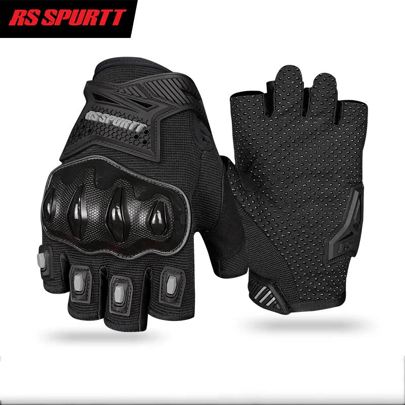 Motorcycle Gloves for Men Women Summer Breathable Riding Half Finger Gloves Shockproof Protective Gear Motorbike Bicycle Gloves